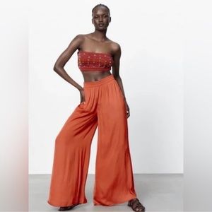 Zara - Wide Legged Pants- Rust - Size M - NWOT